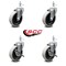 Service Caster 4 Inch Thermoplastic Wheel 1/2 Inch Threaded Stem Caster Set with 2 Brakes SCC SCC-TS05S410-TPRS-121315-2-SLB-2 - alternate 6